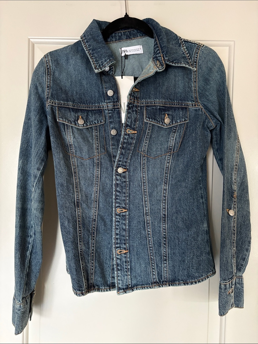 ZARA Medium Blue Denim Jacket XS